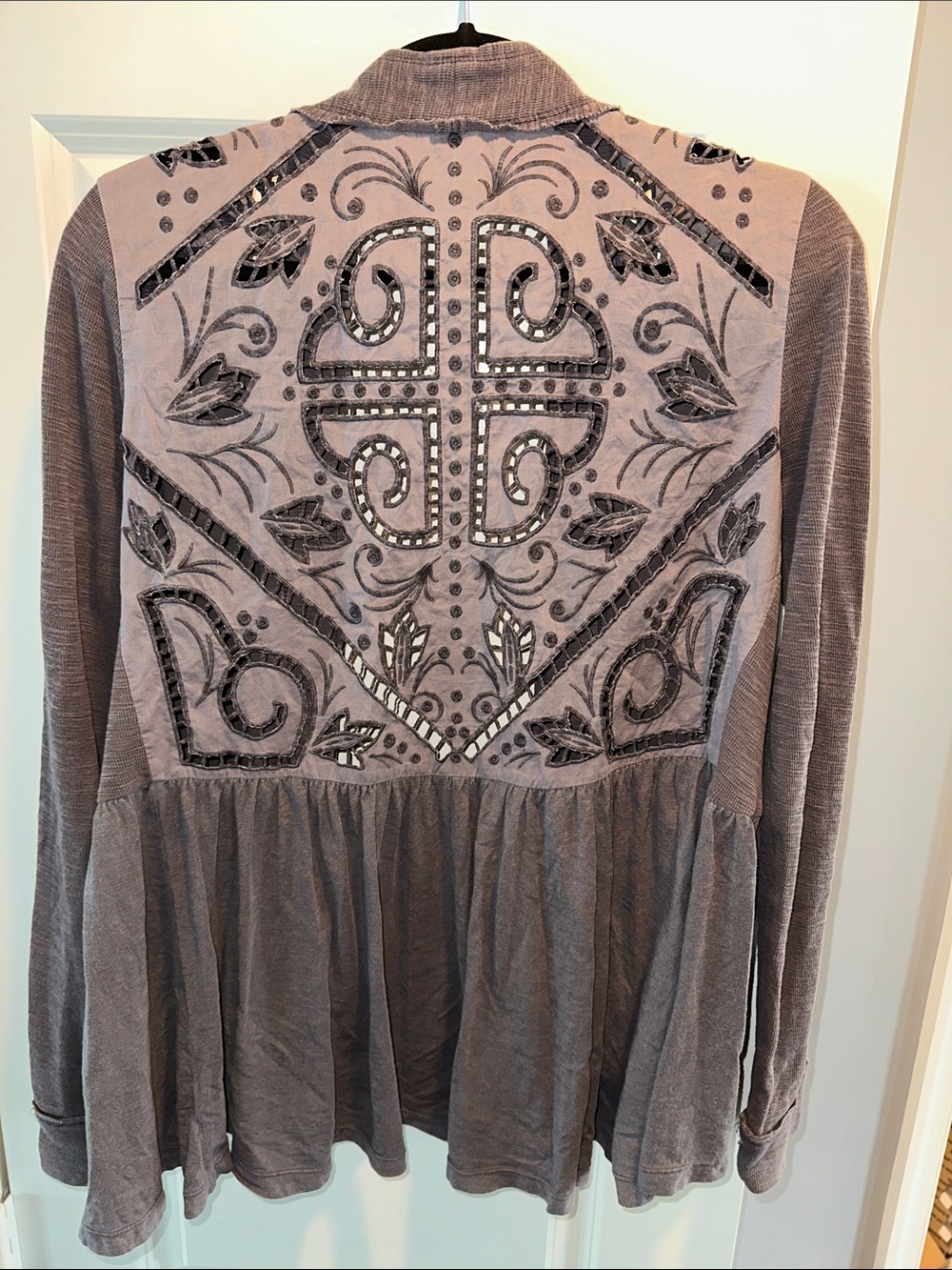 Anthropologie Cardigan with Eyelet Embroidered Back - size OS